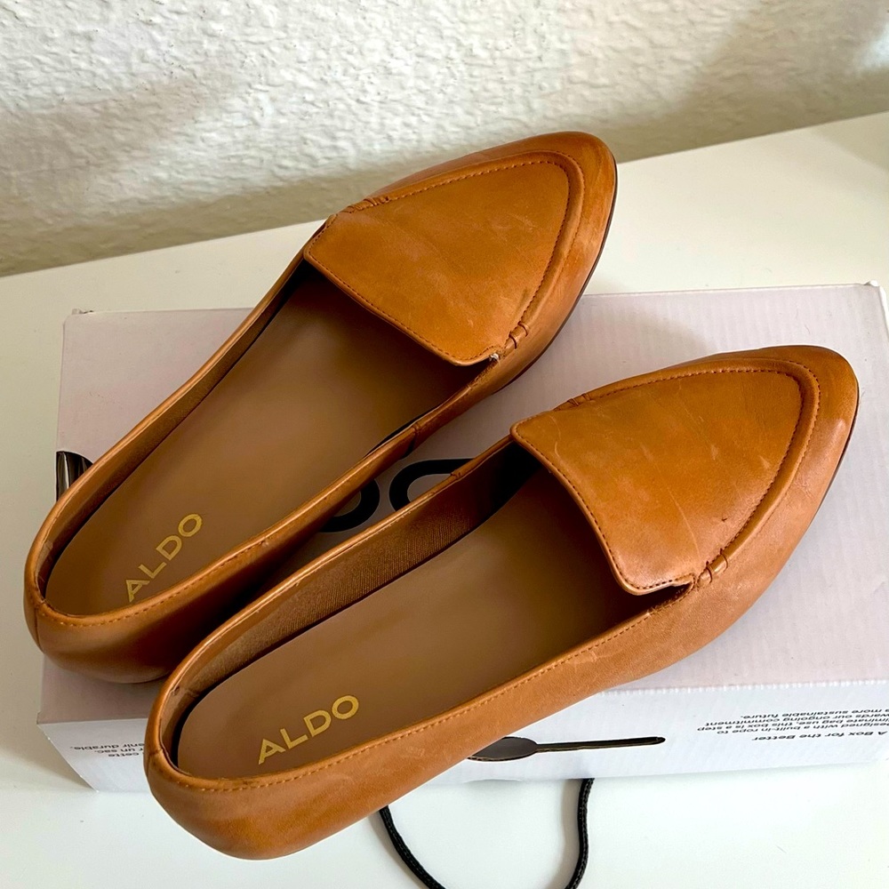 Brown Leather Flats by ALDO